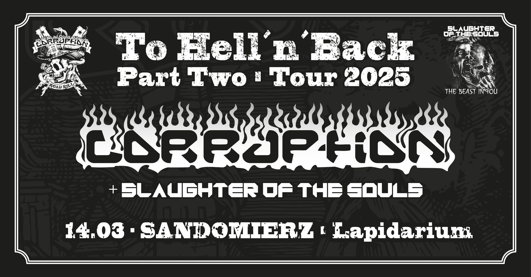 14.03 (piątek) Koncert Corruption i Slaughter of the Souls w Sandomierzu
