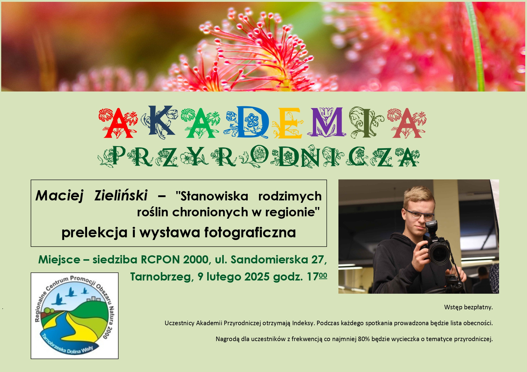 Centrum Natura 2000 zaprasza na kolejną edycję Akademii Przyrodniczej. Pierwszy wykład w niedzielę 9. lutego br.