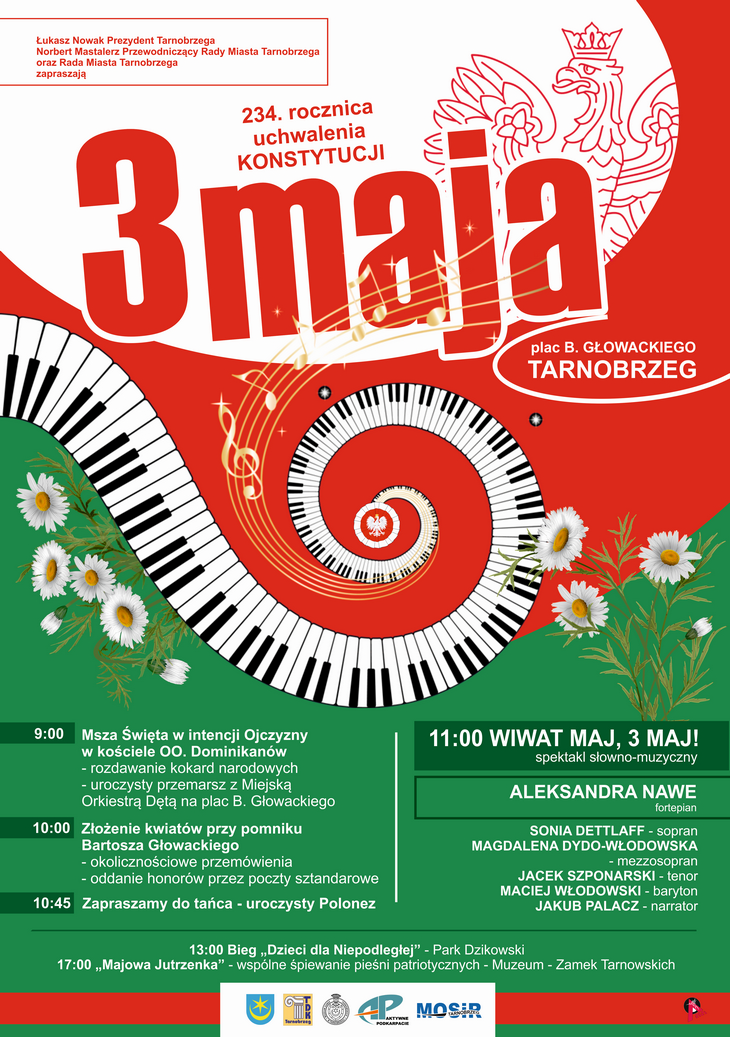 Tarnobrzeg: Miejskie obchody 234. rocznicy uchwalenia Konstytucji 3 Maja