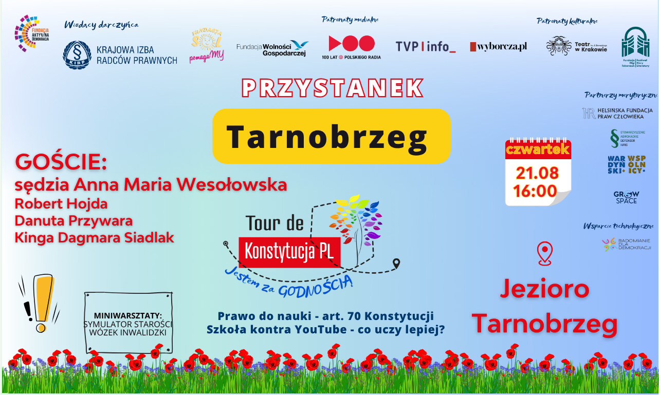 W czwartek otwarte spotkanie obywatelskie nad Jeziorem Tarnobrzeskim w ramach piątej edycji Tour de Konstytucja