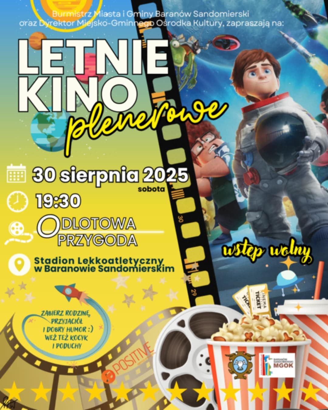 30.08 (sobota) Letnie Kino Plenerowe w Baranowie Sandomierskim