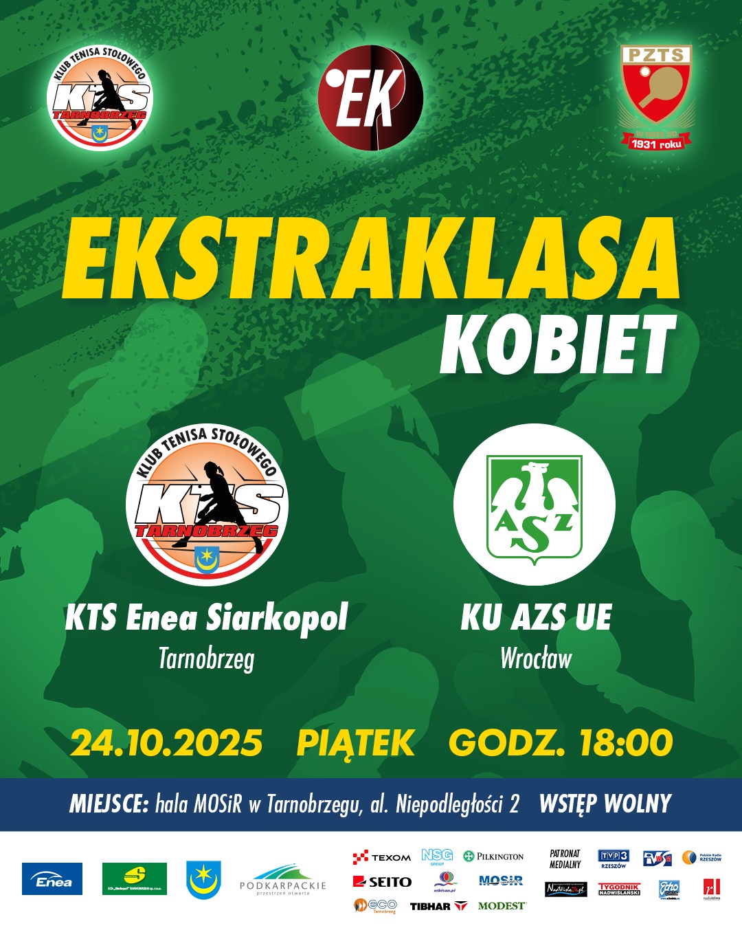 Hit ekstraklasy kobiet: KTS Enea Siarkopol Tarnobrzeg – Uniwersytet Ekonomiczny AZS Wrocław, w piątek 24 pazdziernika