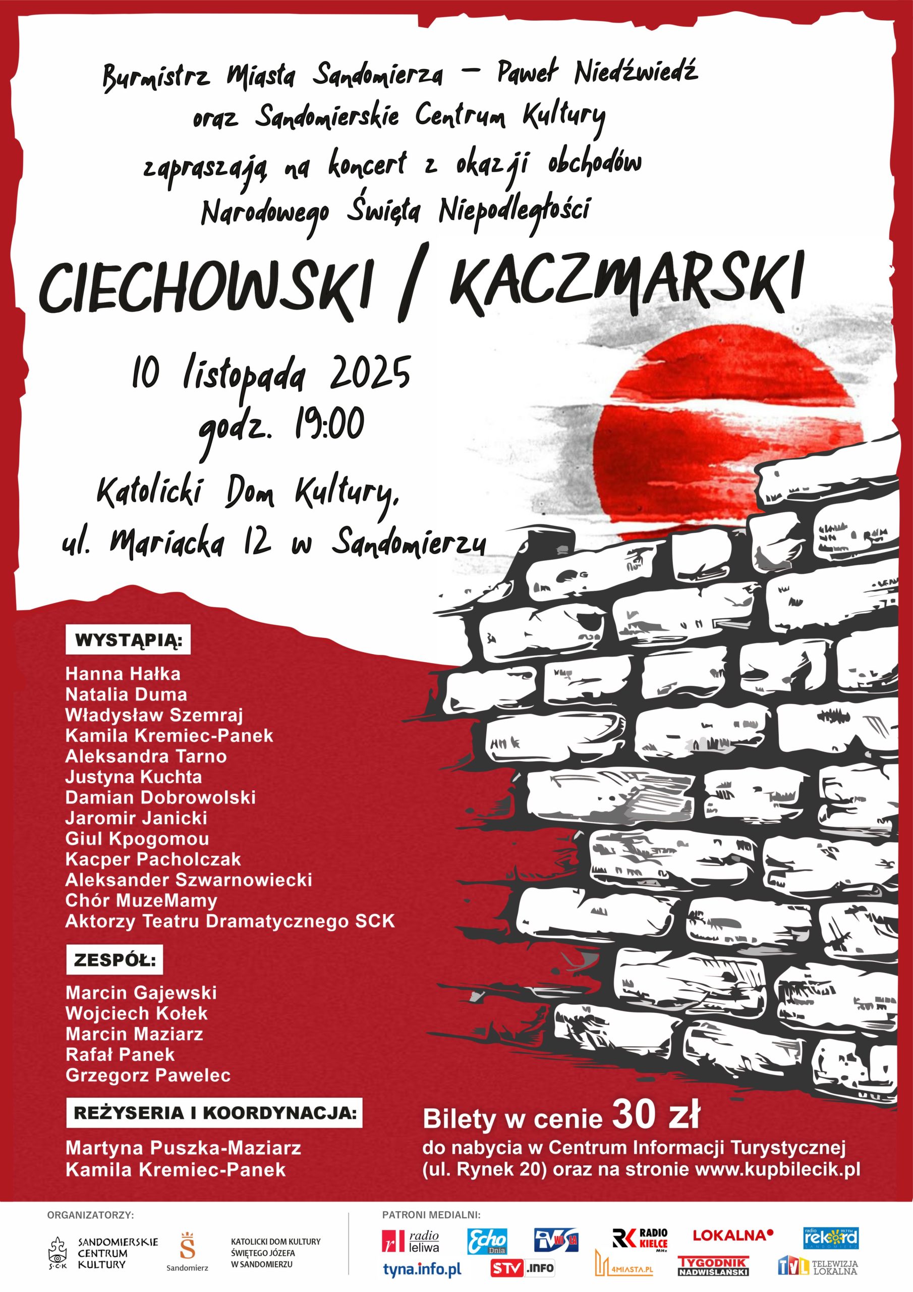 Koncert niepodległościowy „CIECHOWSKI / KACZMARSKI” w Sandomierzu
