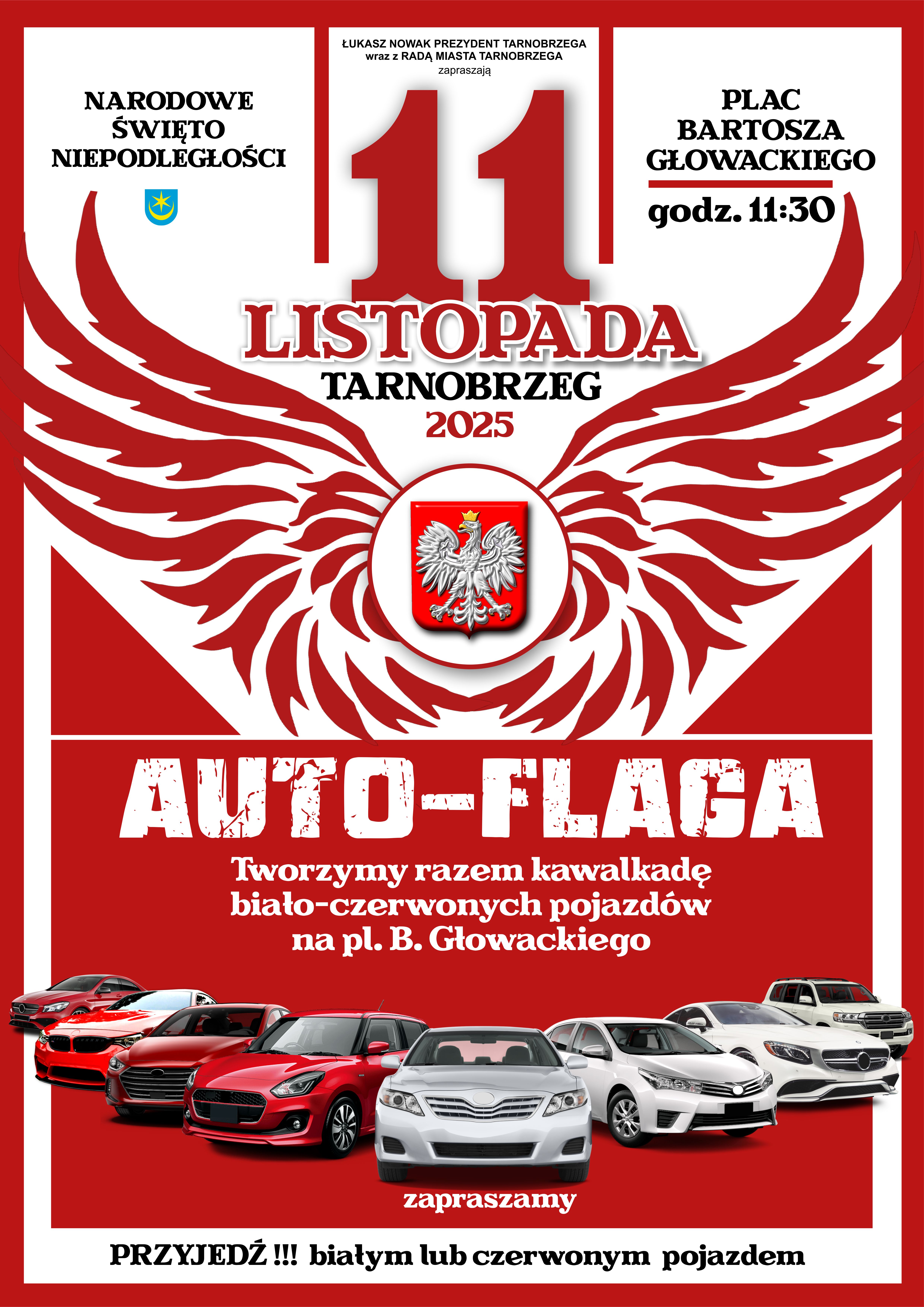 AUTO–FLAGA 2025 w Tarnobrzegu – miasto zaprasza do wspólnego świętowania Niepodległości