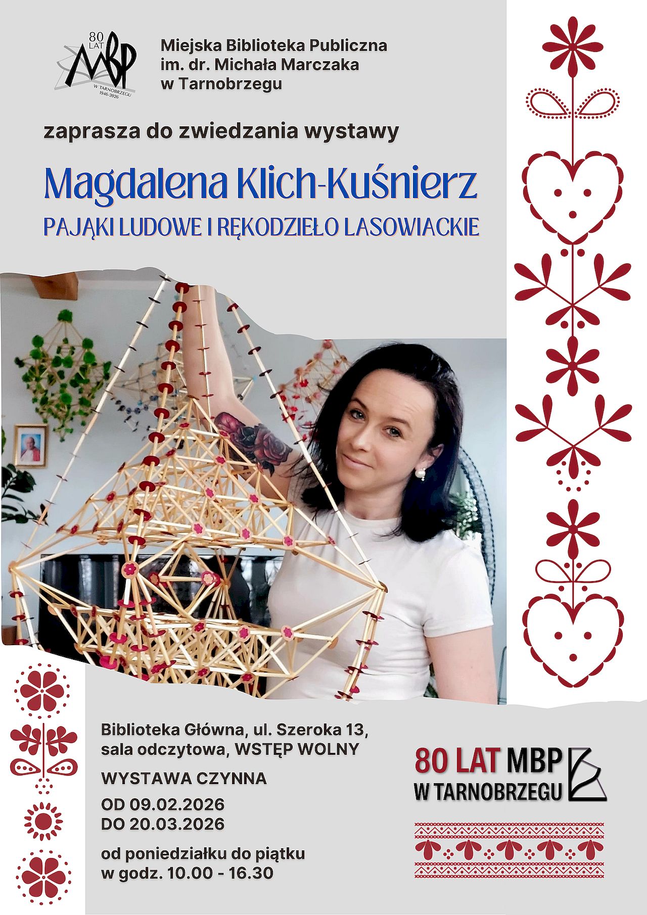 Wystawa „Pająki ludowe i rękodzieło lasowiackie” Magdaleny Klich-Kuśnierz – do 20. marca MBP w Tarnobrzegu