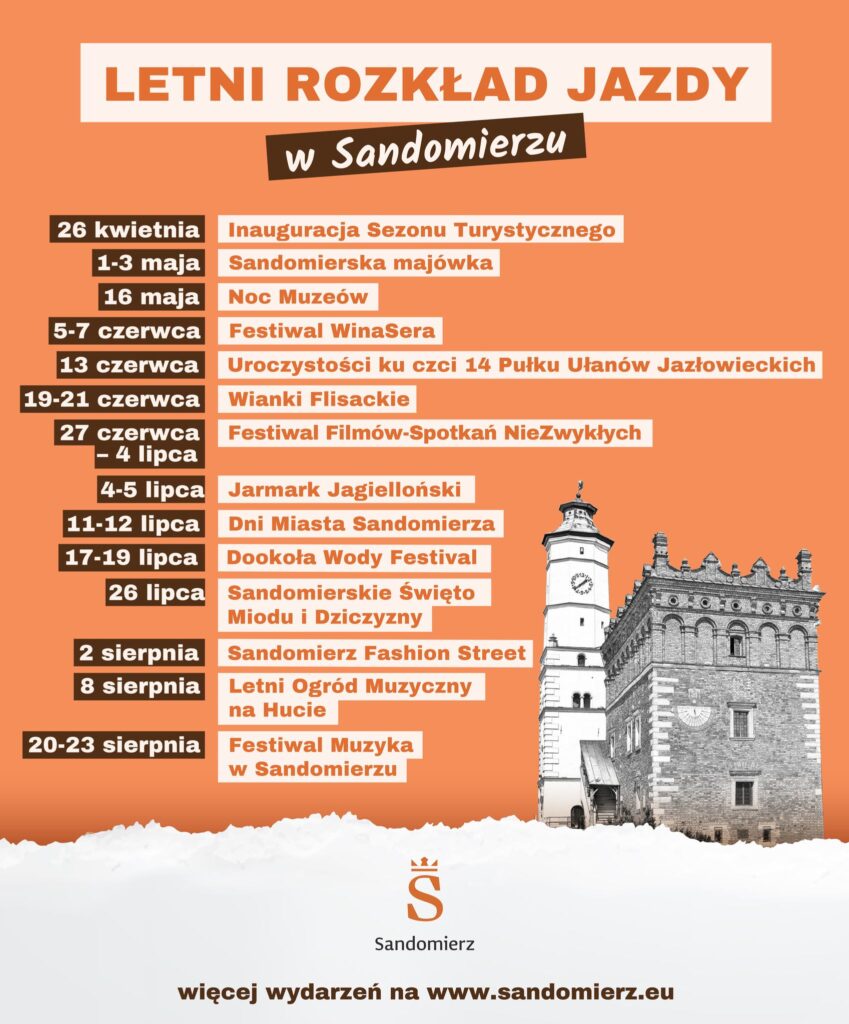 Sandomierz: Program wydarzeń lato 2026. Jarmark, koncerty i festiwale [TERMINARZ]