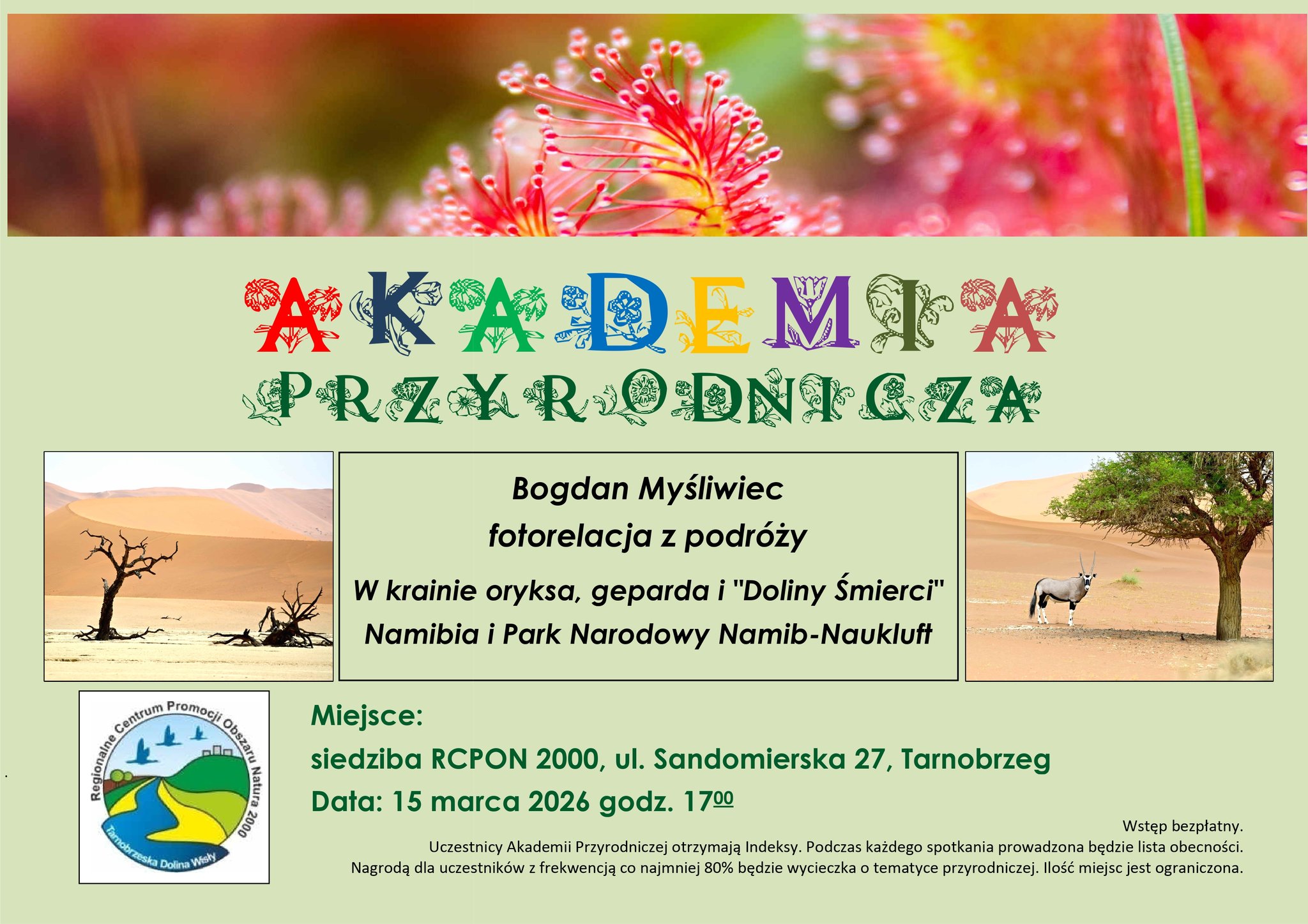 Namibia: Kraina oryksów i gepardów. Spotkanie z Bogdanem Myśliwcem w Akademii Przyrodniczej