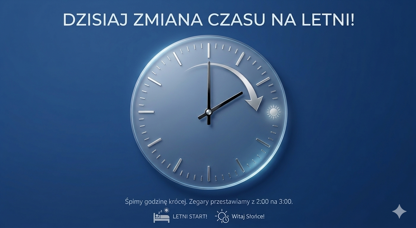 Krótsza noc, dłuższy dzień – zmiana czasu już dzisiaj