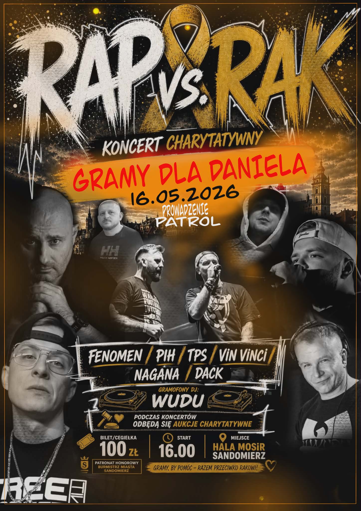 Rap vs. Rak: Wielki koncert charytatywny „Gramy dla Daniela” już 16 maja w Sandomierzu