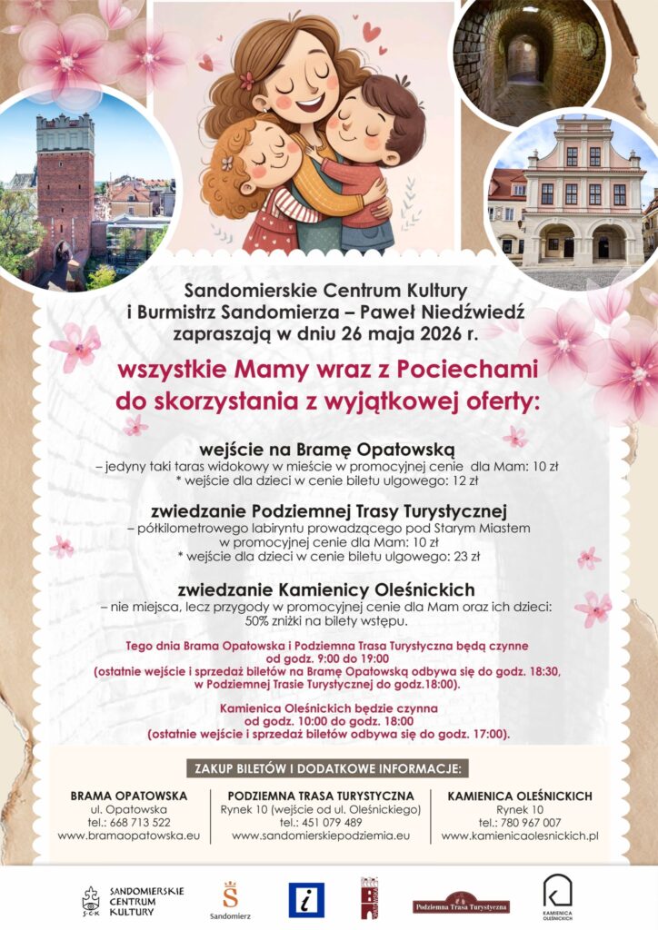 Sandomierz świętuje Dzień Matki. Zniżki na zwiedzanie miejskich atrakcji