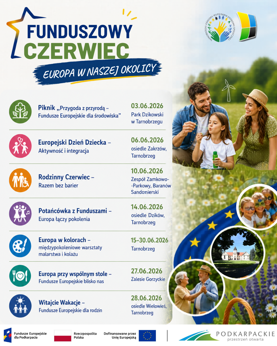 Pikniki, warsztaty i potańcówki czyli „Funduszowy Czerwiec – Europa w naszej okolicy”. Program wydarzenia