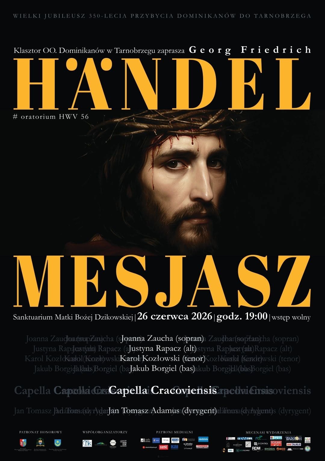 26.06 (piątek) „Mesjasz” Händla w tarnobrzeskim Sanktuarium. Wyjątkowy koncert na 350-lecie Dominikanów