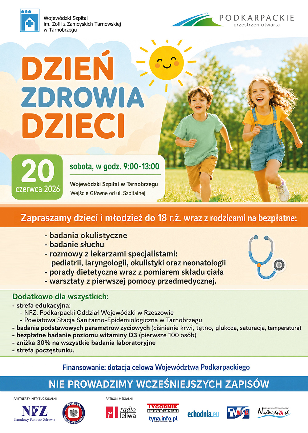 20.06 (sobota) „Dzień Zdrowia Dzieci” w Wojewódzkim Szpitalu w Tarnobrzegu