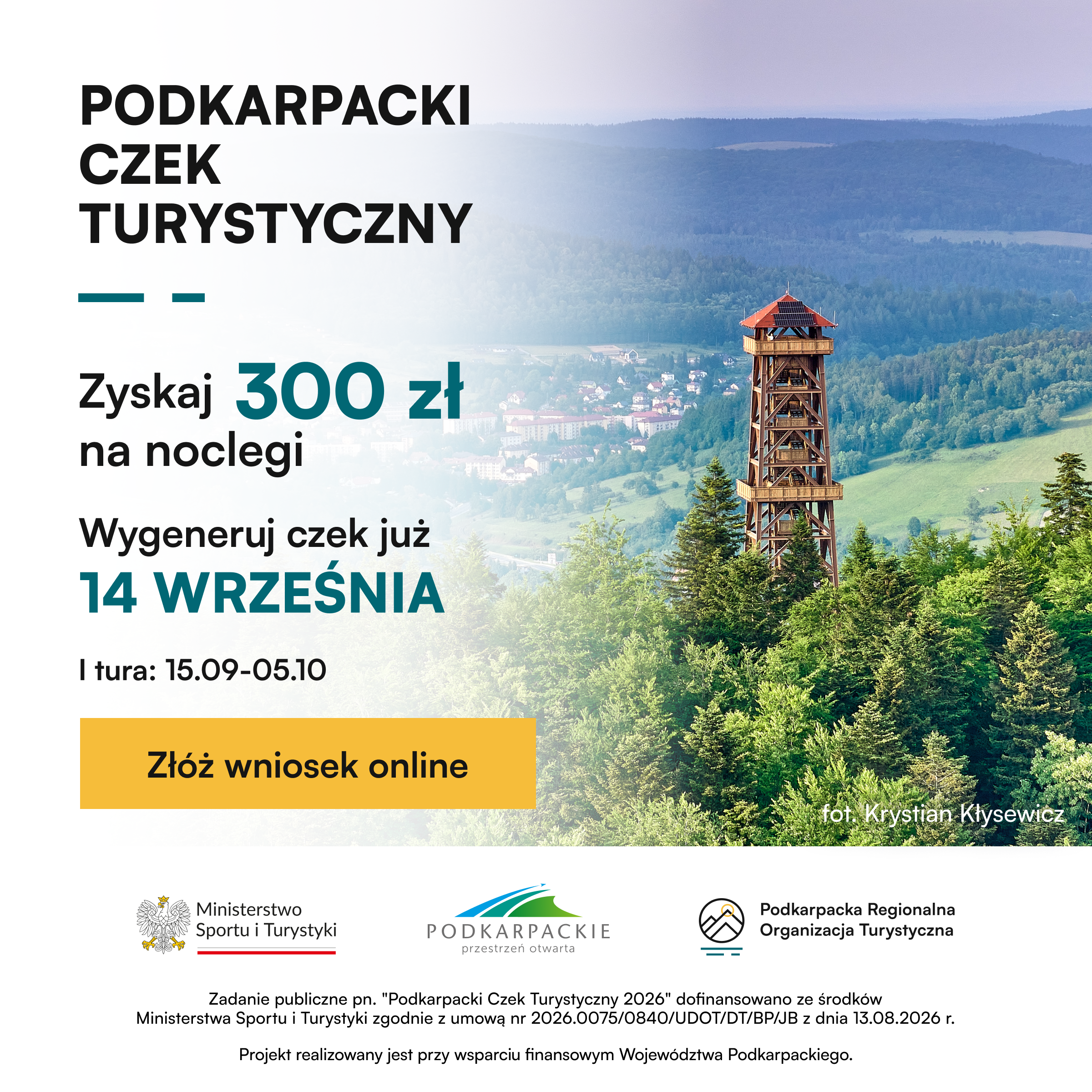 300 zł mniej za nocleg na Podkarpaciu. 14 września rusza I tura Podkarpackiego Czeeku Turystycznego