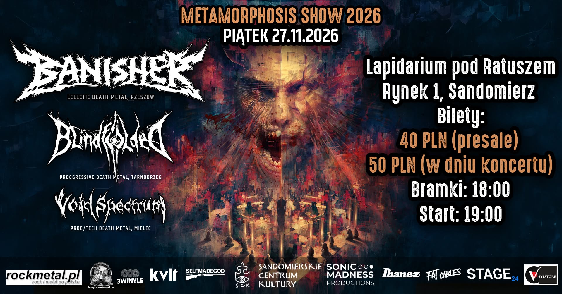 Metalowy wieczór w Lapidarium. 27 listopada zagrają Banisher, Blindfolded i Void Spectrum